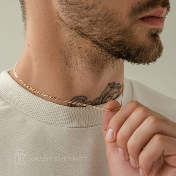 Цепь из красного золота 585, плетение «Love»